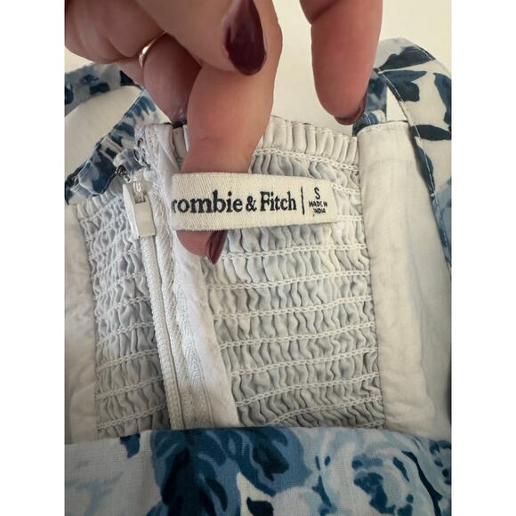 Abercrombie & Fitch Womens Emerson Poplin Blue Floral Stap Dress Size Small - Picture 7 of 9